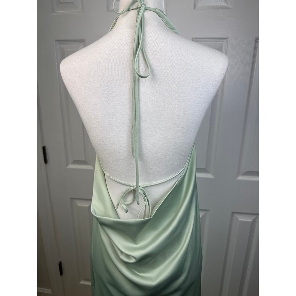 NWT Peppermayo Noemi Sage Green Halter Maxi Dress Open Back Formal Size 6 - Picture 6 of 9